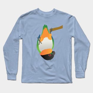 A blackheaded caique hanging upside down digital Long Sleeve T-Shirt